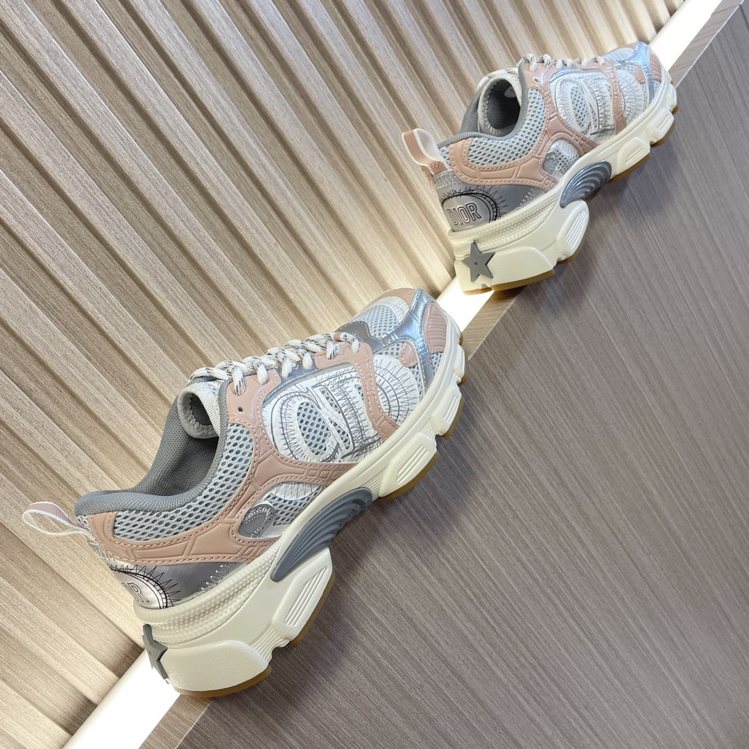 UA D*0r Chrono Sneaker White Mesh with Nude and Silver-Tone