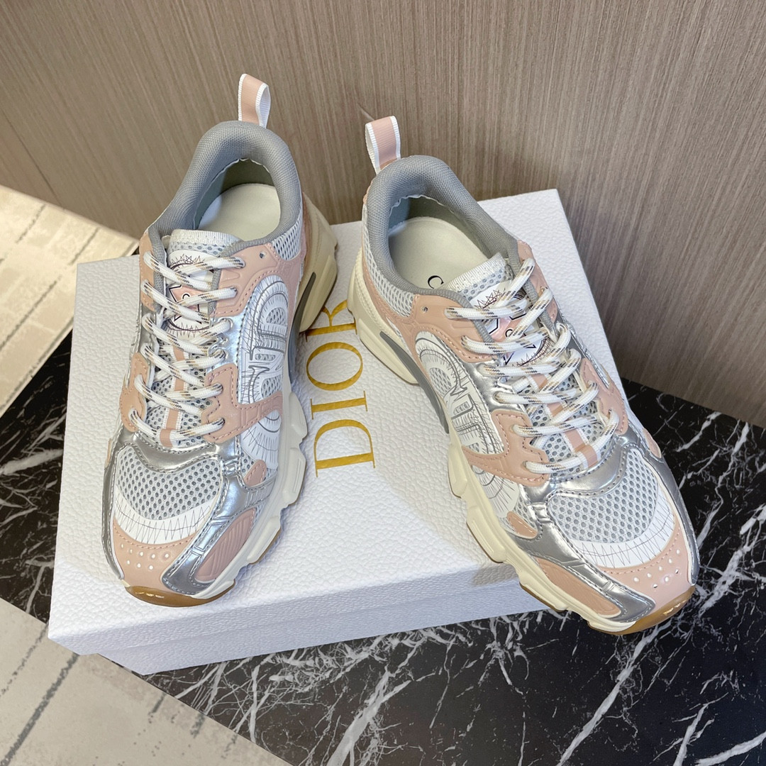 UA D*0r Chrono Sneaker White Mesh with Nude and Silver-Tone