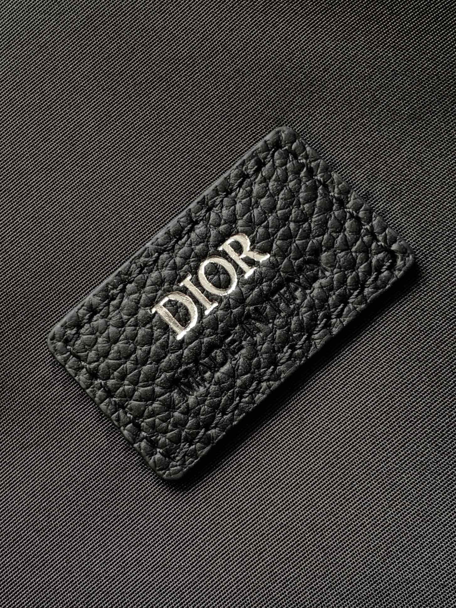 D*0r Zipped Briefcase  Black D*0r Gravity Leather and Black Grained Calfskin 37 x 28 x 6 cm