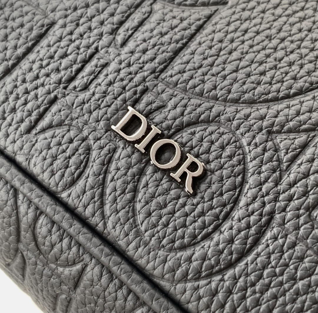 D*0r Hit the Road Messenger Bag with Flap Black D*0r Gravity Leather and Black Grained Calfskin  24 x 18 x 8 cm