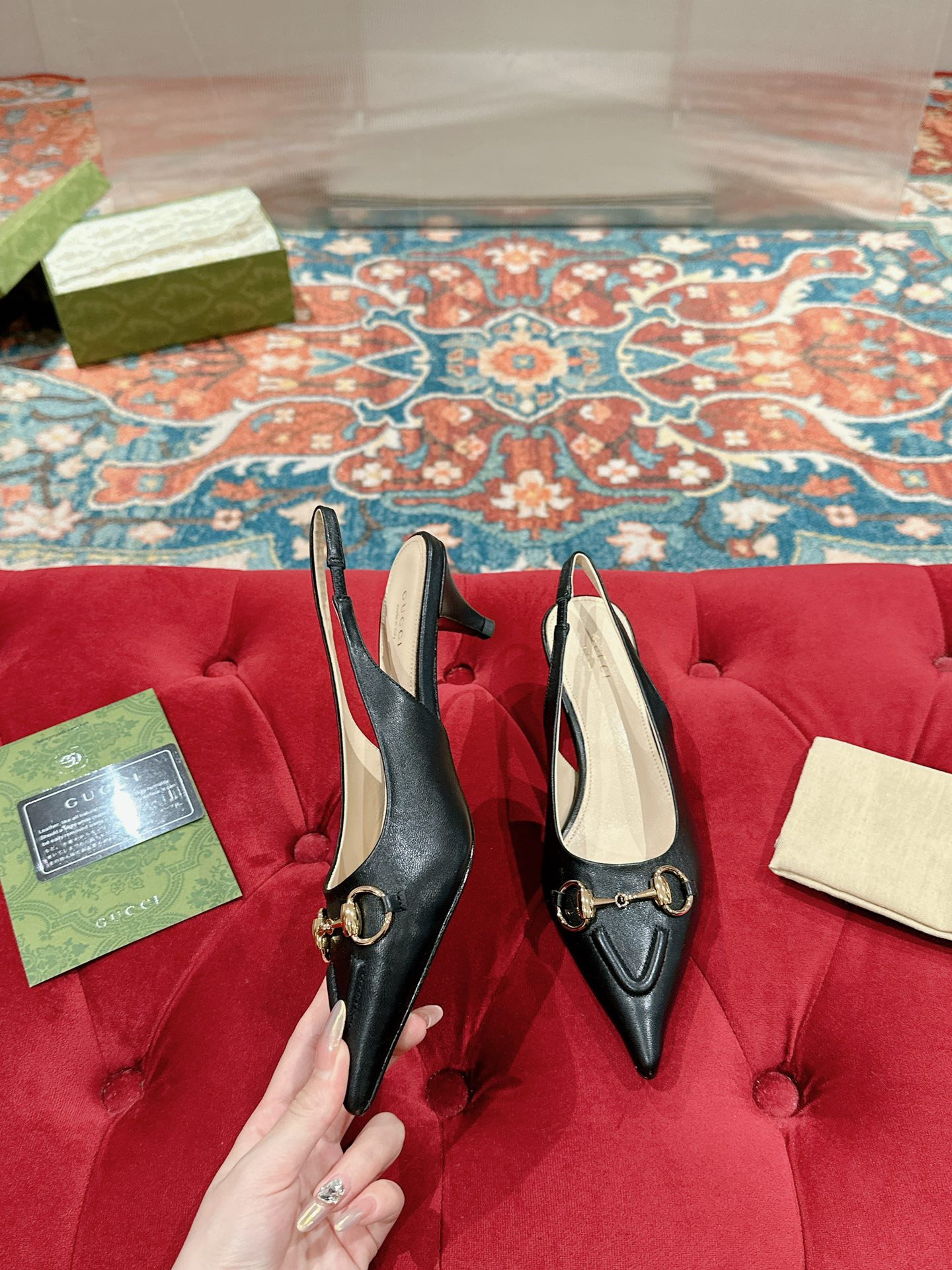 UA G*u*i HORSEBIT SLINGBACK PUMP LOW HEEL