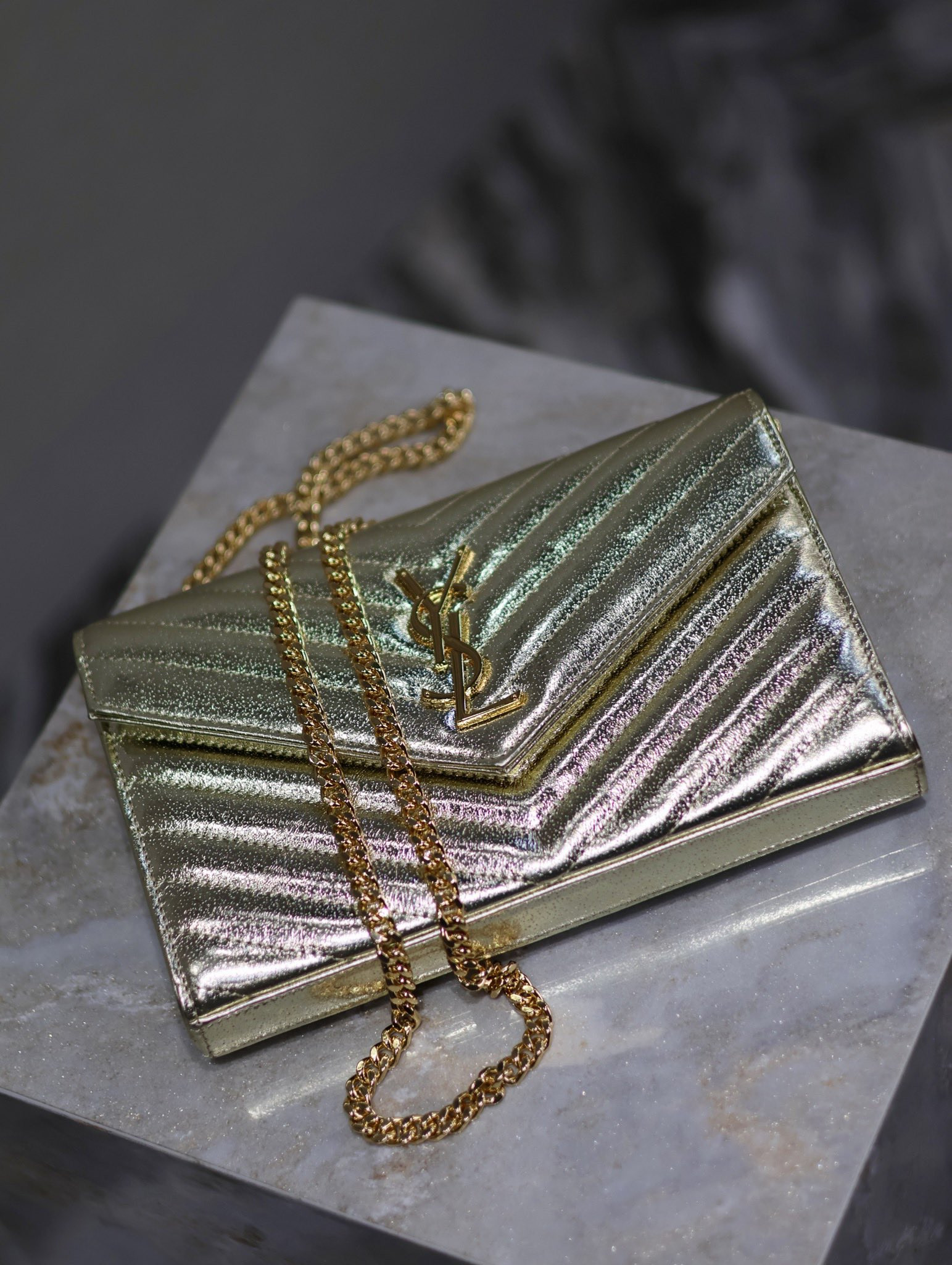 Y*L Cassandra Monogram Classic Chain Wallet 22.5 x 14 x 4cm