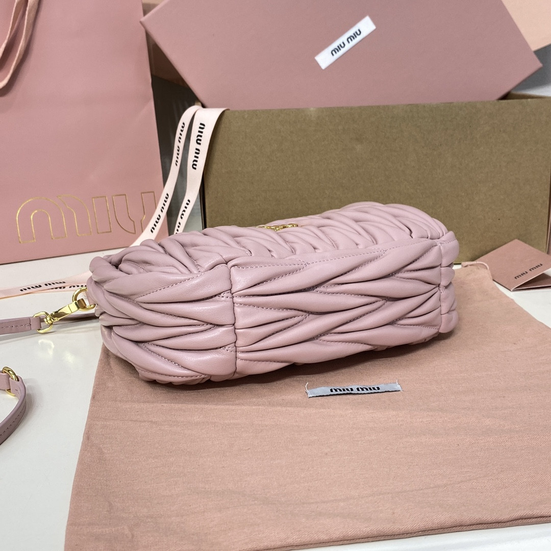 Miu Miu Wander matelassé nappa leather hobo bag 17x20x6cm