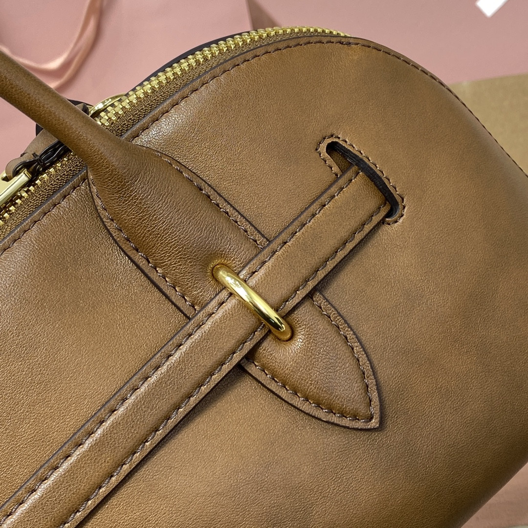 Miu Miu Aventure nappa leather top-handle bag 17x33x11cm