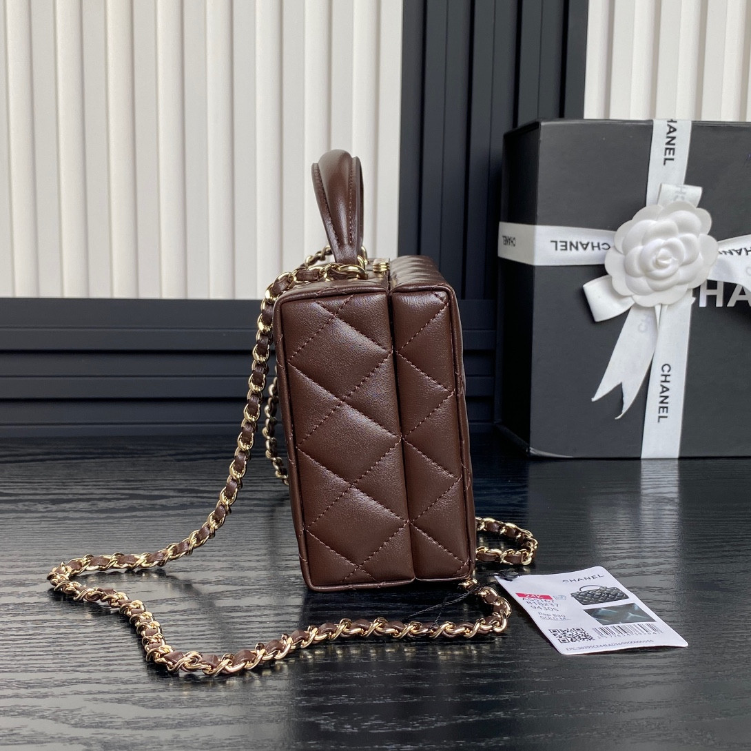 Ch*el Small Box Bag 12.5x18x6.5cm