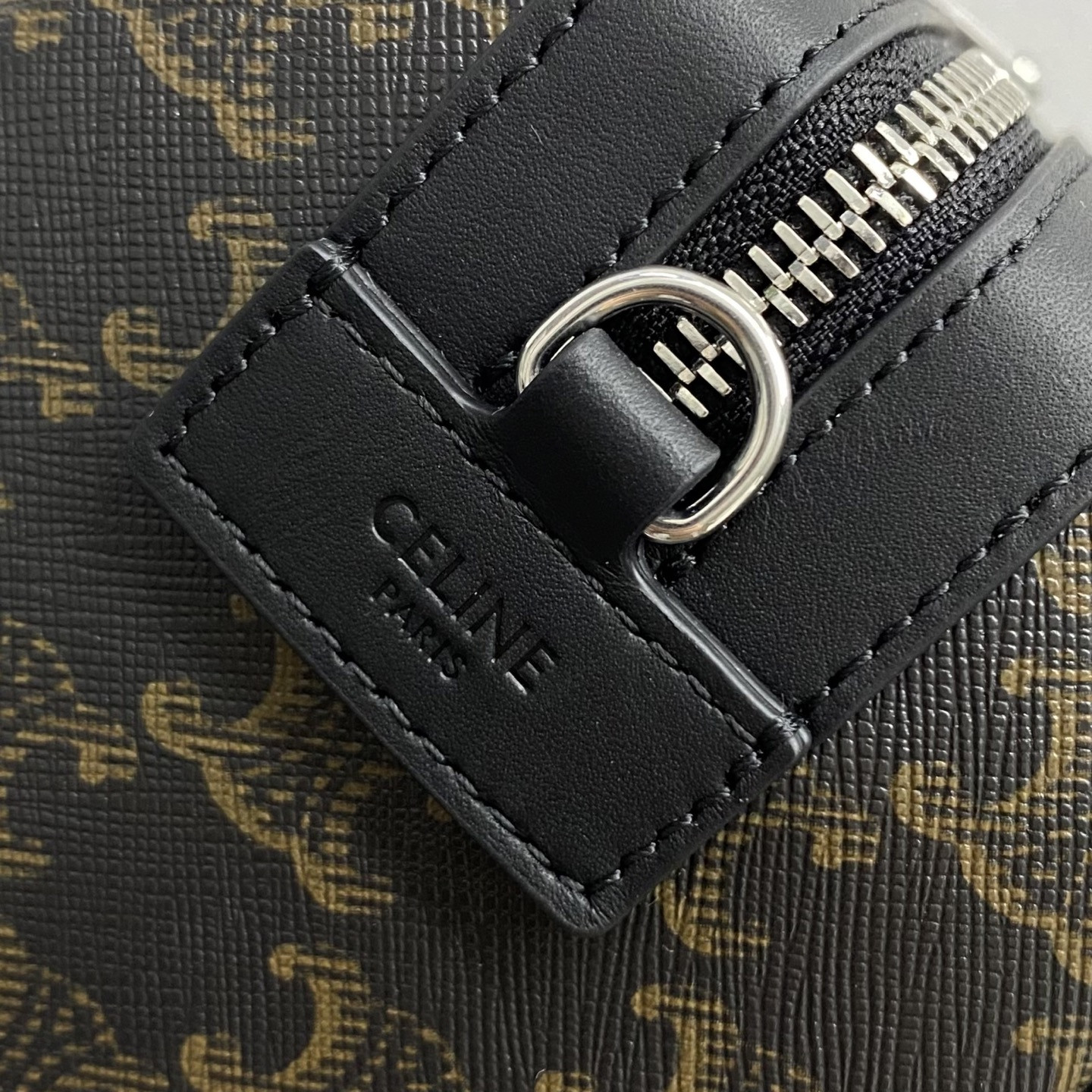 Ce**e MINI BOSTON IN TRIOMPHE CANVAS AND CALFSKIN 22x16x10cm