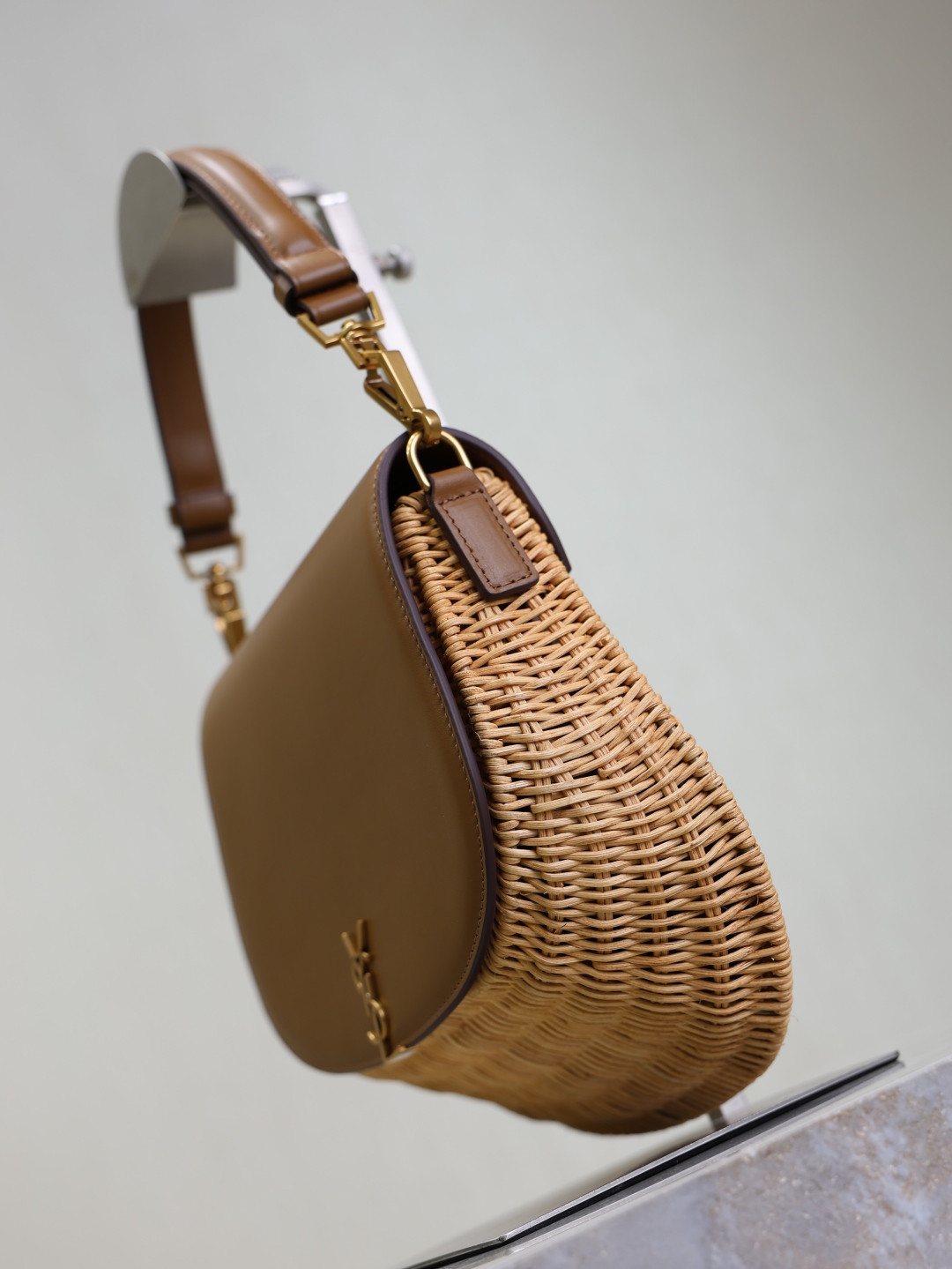 Y*L Mini VOLTAIRE top handle bag in osier 20x22x7.5cm